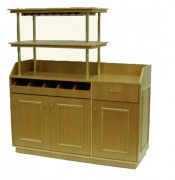 Desserte basse avec rack de verres - L 1500 x l 525 x H 1630 mm