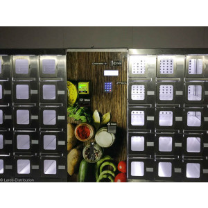 Distributeur à casiers réfrigérés et non réfrigérés