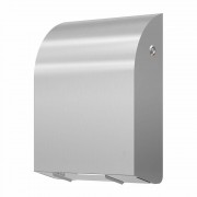 Distributeur de papier toilette - Capacité : 4 rouleaux - Dim : H 460 x L 338 x P 144 mm - Matière : acier inox brossé