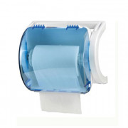 Distributeur essuie mains en bobine - 1 Rouleau - ABS Bleu/Blanc - Murale ou à poser