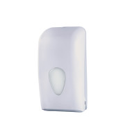 Distributeur pour bobine d'essuyage en plastique recyclé STIVELO - Dévidage central - Petit  ou grand format – Blanc