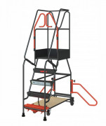 Escabeau industriel roulant - 5 à 15 marches - Charge utile: 150 kg