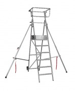 Escabeau mobile professionnel - Aluminium - Hauteurs de travail : 2.7 à 5.025 m