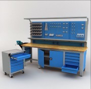 ?tabli d'atelier modulaire avec desserte