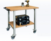 Établi mobile avec deux roues fixes