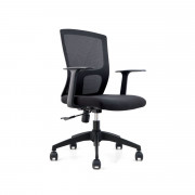 Fauteuil de bureau en tissu et résille - Hauteur d’assise : de 41 à 51 cm - Accoudoirs fixes - Poids supporté max: 135 kg - L.60,5 x H.101 cm – Noir