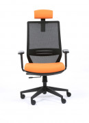 Fauteuil de bureau ergonomique avec têtière - Dossier en maille - Hauteur réglable