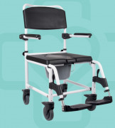 Fauteuil de douche roulant renforcé - Grandes roues jusqu'à 24