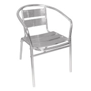 Fauteuil empilable en aluminium - Lot de 4 - Empilable - l.530 mm x P.580 mm x H.735 mm - Bolero