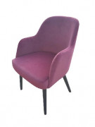 Fauteuil bois et velours Sofia