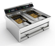 Friteuse électrique à poser - 2 Cuves - 12 L - 9 kW - en inox - Combisteel
