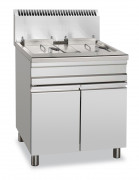 Friteuse gaz sur coffre 2 cuves
