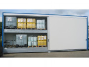 Conteneur de stockage avec 4 bacs de rétention - 2 niveaux - 6000 L