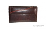 Grand portefeuille pour femme cuir marron - Dimension (L x h) : 18 x 11 cm - Poche à 3 compartiments