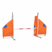 Haie d'obstacle pour chien - Structure en acier galvanisé - Panneaux en matières recyclées - Hauteur réglable en 2 points - L.200 x H.100 cm