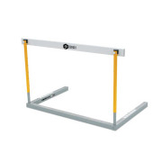 Haie de course de compétition ajustable en acier - L.1,20 x P.0,72 x H. de 0,76 à 1,06 m - Gris et jaune