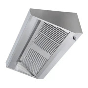 Hotte professionnelle inox - Dimensions : L 3000 x P 900 x H 450 mm - Débit : 3600 m3/h - Filtres labyrinthe en inox - Nombres de filtres : 6