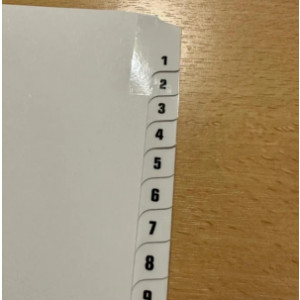 Intercalaires numérotées 180 g/m² r/v 