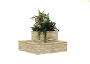 Jardinière avec fontaine intégrée et bassin