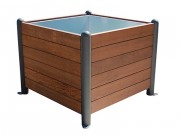 Jardinière en bois carré - Dim. L100 x l100 x H78 cm