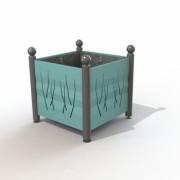 Jardinière urbaine en acier tête en fonte -  L.819 x P.819 x H.827 mm