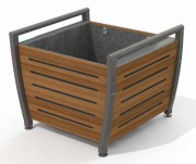 Jardinière en acier et compact