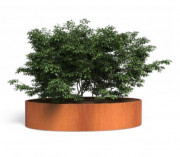 Jardinière ovale en acier Corten