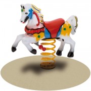 Jeu à bascule sur ressort poney