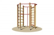 Jeu d'escalade en bois pour enfants de 5 à 12 ans - Dim. L195 x P195 x H250 cm