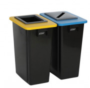Poubelle tri sélectif 2 bacs 60 L - H.580 x L.460 x P.320 mm