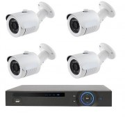 Kit vidéosurveillance avec enregistreur - 4 caméras HDCVI 1.3 mégapixels ip66