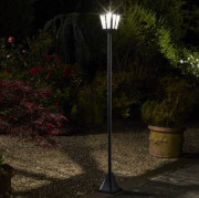 Lampadaire solaire de jardin - Dimensions : H.170 x l.18 cm - Batterie remplaçable 3,7 V - Puissance : 50 ou 100 lm