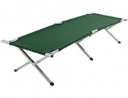 Lit picot pliant - Cadre aluminium - Charge max : 120 kg - Vert foncé - L.190 x l.64 x H.42 cm