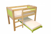 Lit superposé pour enfant 2 en 1 - Dim. L1295 x P720 x H950 mm - H. sommier 580 mm