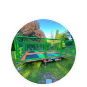 Location de trampoline 6 pistes - Dim : 8 x 8 x 3 m - Âge : à partir de 6 ans