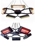 Lustre chauffant - 5 appareils - Dim. 100x100 cm