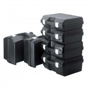 Mallette plastique en polypropylène antichoc noire - 480 x 376 x H de 150 à 225 mm