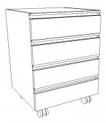 Meuble à tiroirs de laboratoire