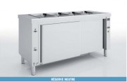 Bain-marie professionnel en inox - 4 bacs GN - Température réglable +30°C/+90°C