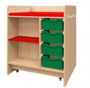 Meuble de change mobile 900 x 1050 x 800 mm - 4 bacs