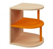 Meuble d'angle arrondi pour maternelle - Dim. L410 x P420 x H500 mm