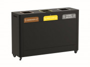 Meuble de tri des déchets intérieur - 2x60L + 1x30L - mobile - L.380 x l.1284 x H.871 mm