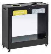 Meuble de tri sélectif intérieur mobile Vigipirate TRIMOUV – 110 L – 2 ou 3 flux