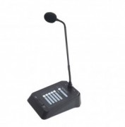Microphone d'appel audio avec bouton PTT - Micro 5 zones à col de cygne flexible sur embase
