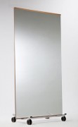 Miroir amovible rectangulaire pour salle de sport - Hauteur : 190 cm (avec roulettes) / 180 cm (sans roulettes)