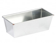 Moule à cake plié bordé sur fil - fer blanc - 300 x 105 mm ext / 272 x 77 mm int - h80 mm