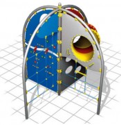 Jeu à grimper pour enfants avec tunnel - 3 à 12 ans - Dim. L323 x P323 x H300 cm