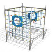 Jeu d'escalade pour enfants avec tunnel - 3 à 12 ans - Dim. L258 x P258 x H300 cm