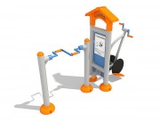 Musculation PMR vélo et vélo à bras - Appareil de fitness pour extérieur – Dimensions : 2,4 m x 0,8 m