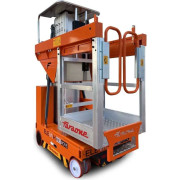 Nacelle verticale automotrice - Avec panier extensible - Dimensions de transport : L.1,53 m x l.0,78 m - Capacité : 200 kg